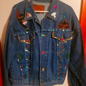 VINTAGE HAND-JEWELED JEAN JACKET